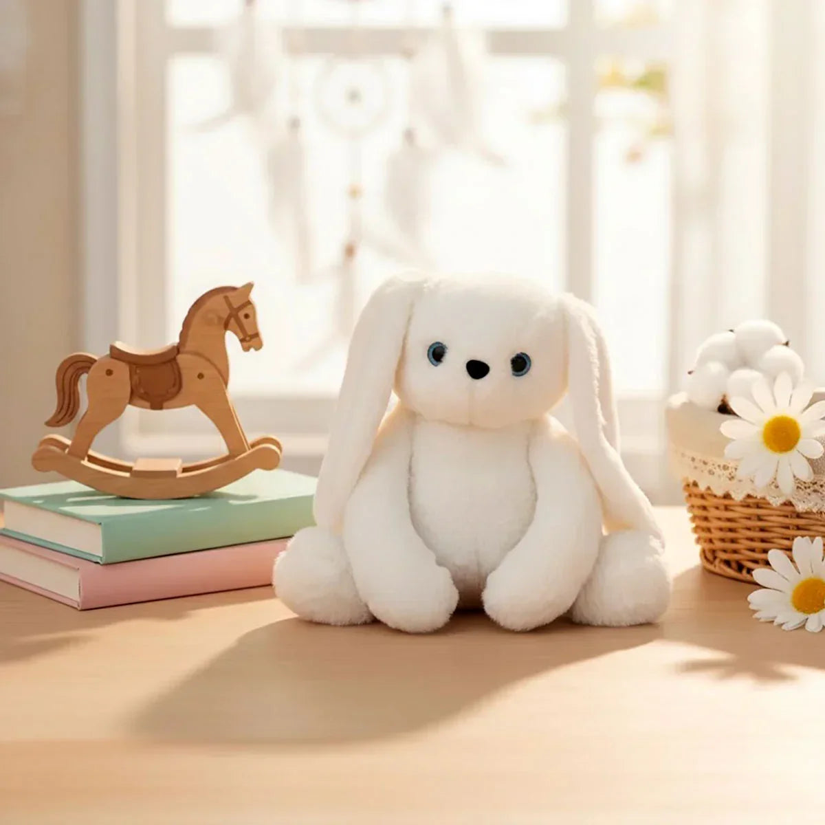 Nibzu Candy Bunny 35cm - Cute Bunny Soft Toy in Rabbit Fur (WHITE)-soft toys-Nibzu-My Store