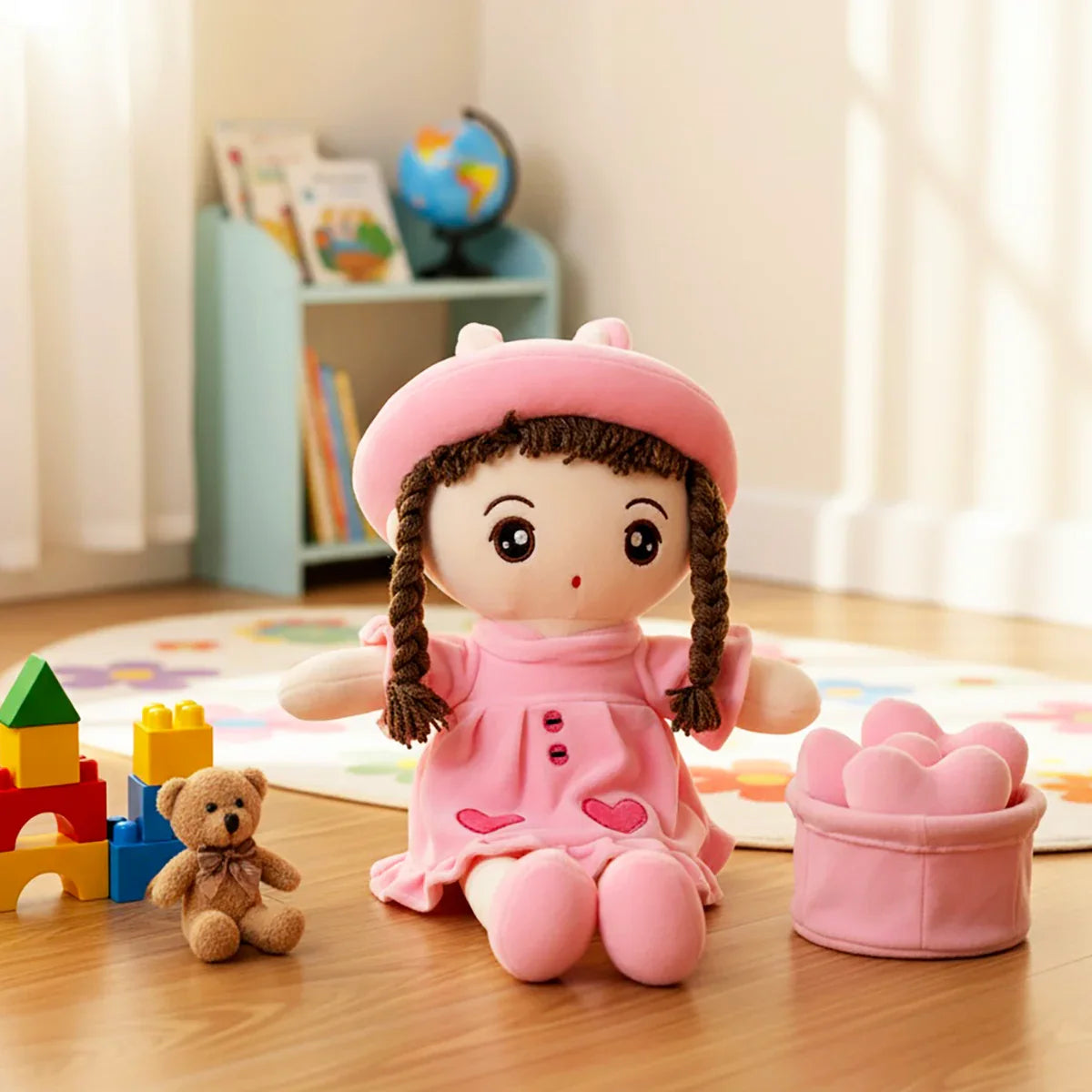 Nibzu 4S Eva Doll - 45cm 4-Way Spandex Doll Soft Toy for Nursery & Gifts (PINK)-soft toys-Nibzu-My Store
