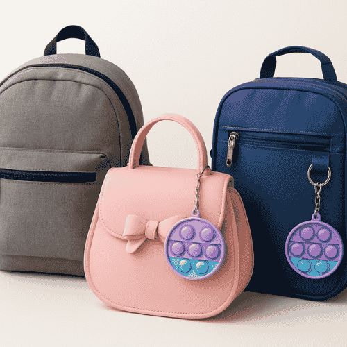 Cute Keychains Set of 5 for Kids & Adults | Panda, Dog & Pop It Key Chain Gift Set