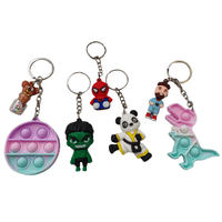 Cute Keychains Set of 5 for Kids & Adults | Panda, Dog & Pop It Key Chain Gift Set