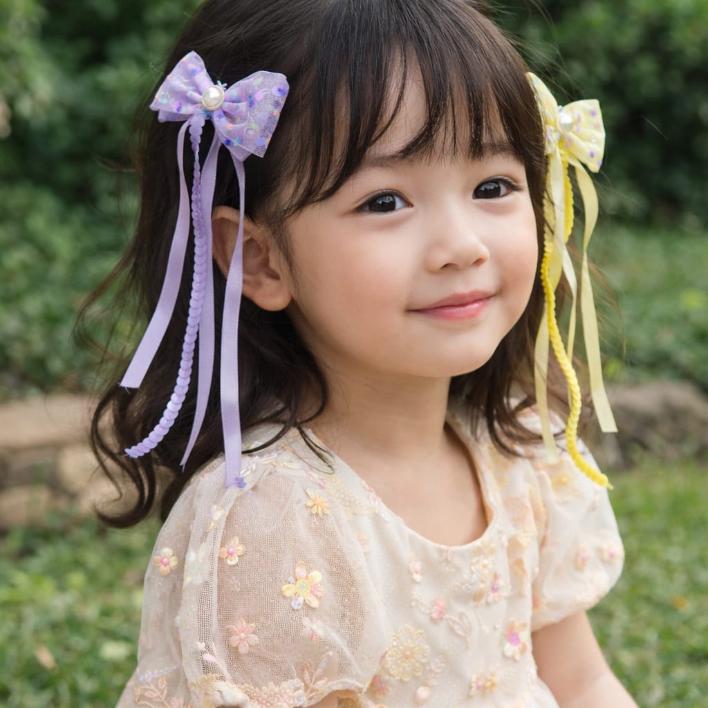 Bow Hair Clips for Girls – Cute Hair Pins Set of 2 Pairs (4 Hair Clips)