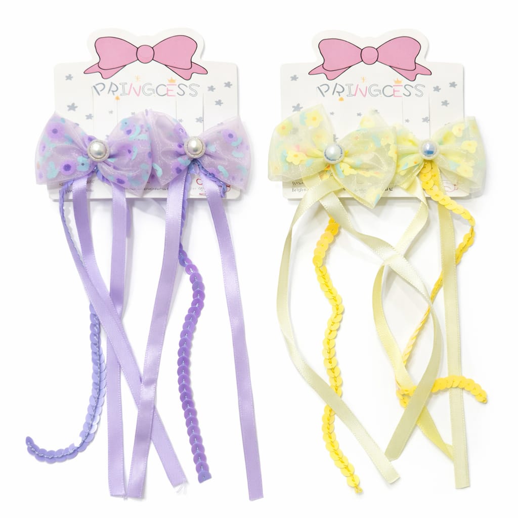 Bow Hair Clips for Girls – Cute Hair Pins Set of 2 Pairs (4 Hair Clips)