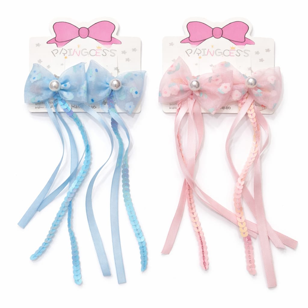 Bow Hair Clips for Girls – Cute Hair Pins Set of 2 Pairs (4 Hair Clips)