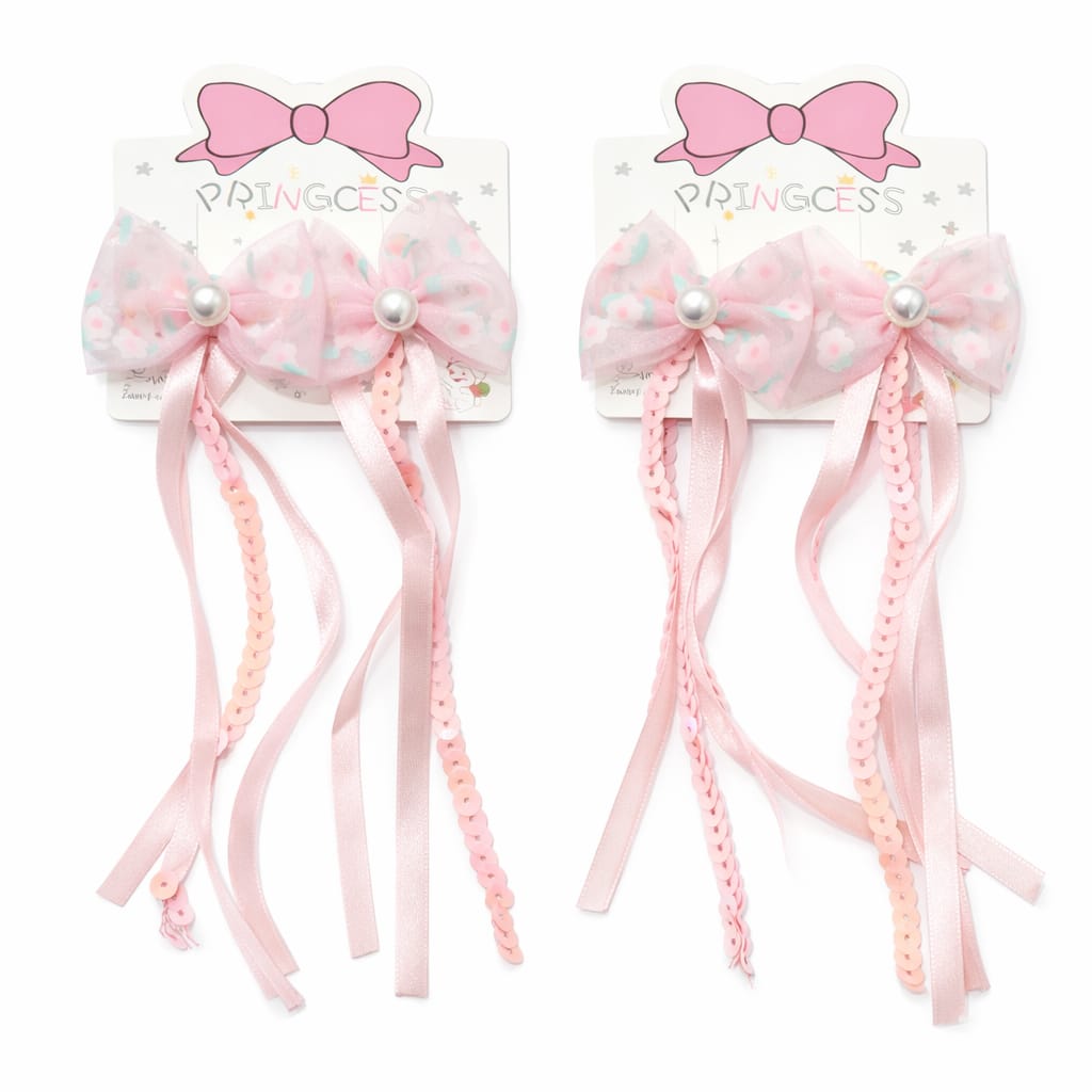 Bow Hair Clips for Girls – Cute Hair Pins Set of 2 Pairs (4 Hair Clips)