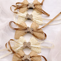 White & Brown Bow Hair Clips Set for Girls – Elegant Hair Accessories (Set of 10/5)