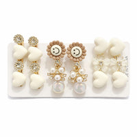 Kids Cute Bunny & Flower Hair Clips Set | Pearl & Heart Hair Accessories for Girls (6 Pairs)