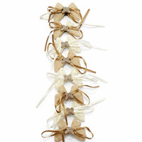 White & Brown Bow Hair Clips Set for Girls – Elegant Hair Accessories (Set of 10/5)