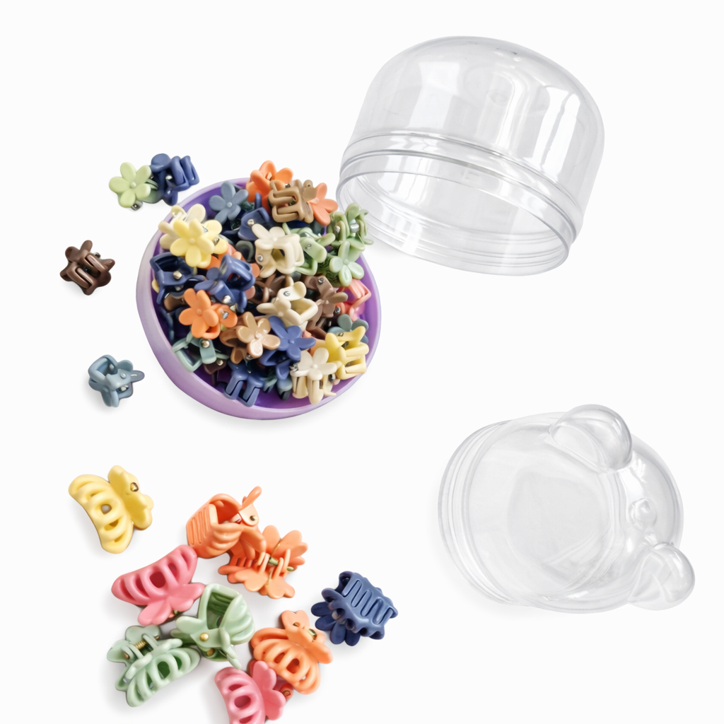 Cute Flower Claw Clip Set (50 Small + 10 Big) – Hair Clutcher & Hair Accessories for Kids and Girls