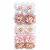 Cute Floral Bow Hair Clips for Kids | Baby Hair Clips & Soft Hair Accessories (Set of 10)