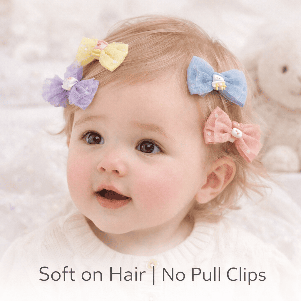 Cute Bow Hair Clips for Kids | Baby Hair Clips & Cute Hair Accessories (Set of 10 Clips)